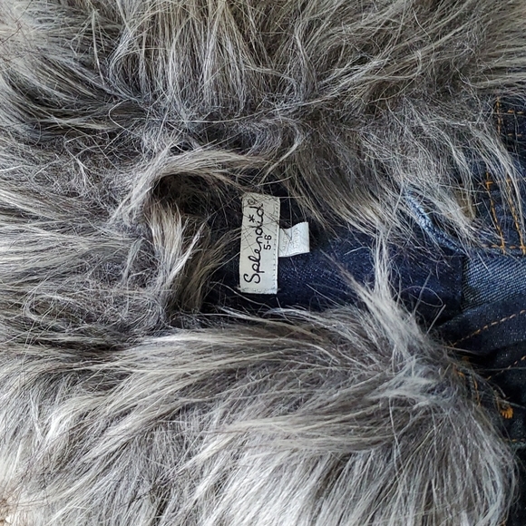 Splendid faux fur trim jean jacket, size 5-6 - Picture 2 of 3